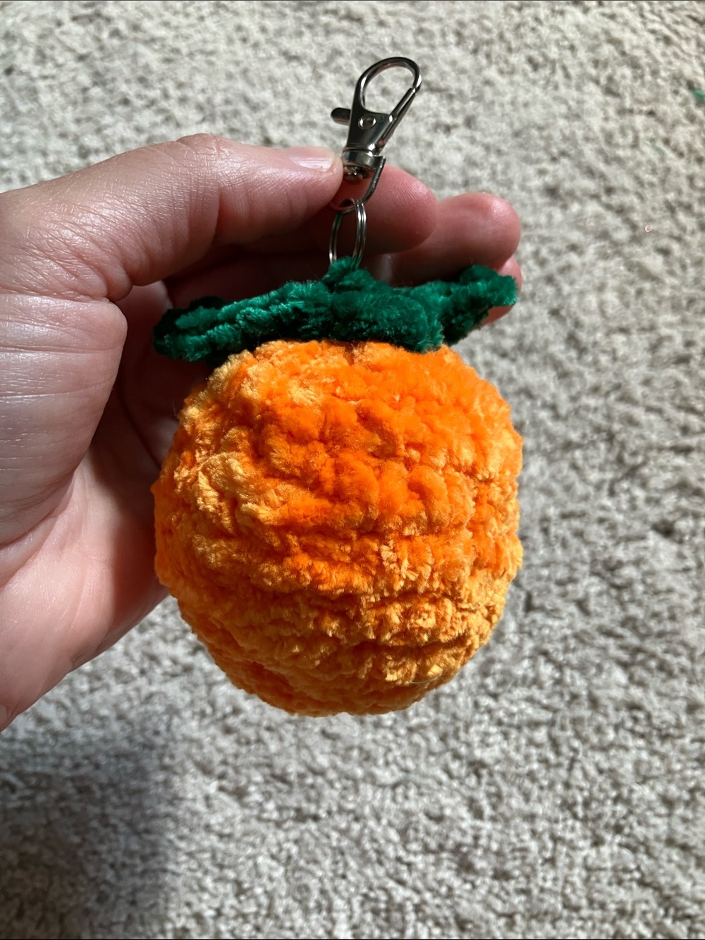 Crochet Orange Tangerine Keychain